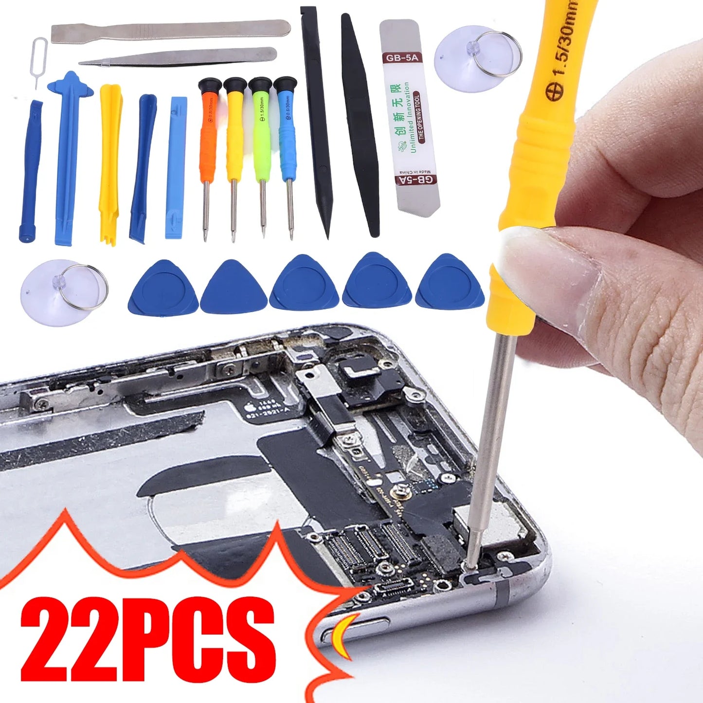 22 in 1 Mobile Phone Repair Tools Opening Screwdriver Set Disassemble Hand Tool Kit for iPhone iPad Laptop Computer Opening Tool