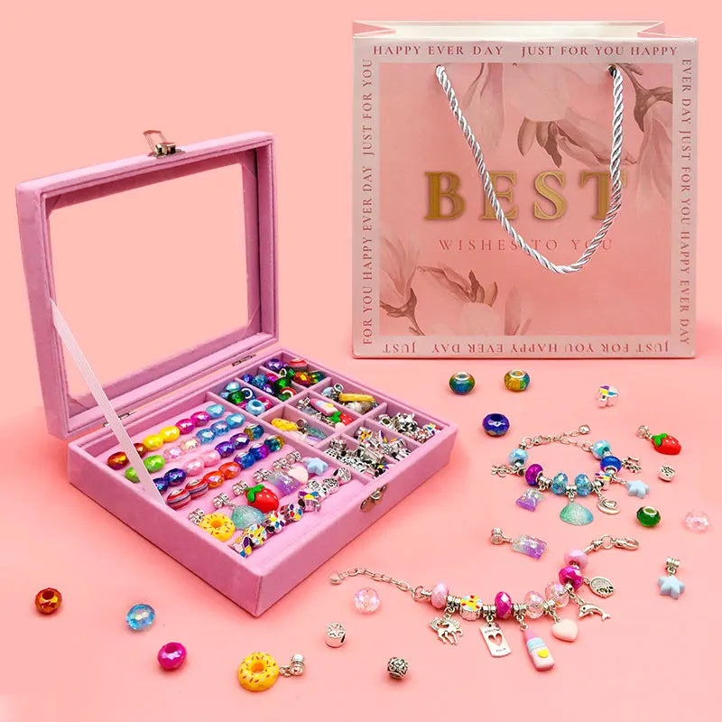 Charms DIY Bracelet Jewelry Making Kit, Jewelry Beads Pendants, Snake Chains Necklace, Gift Box, Perfect Gifts