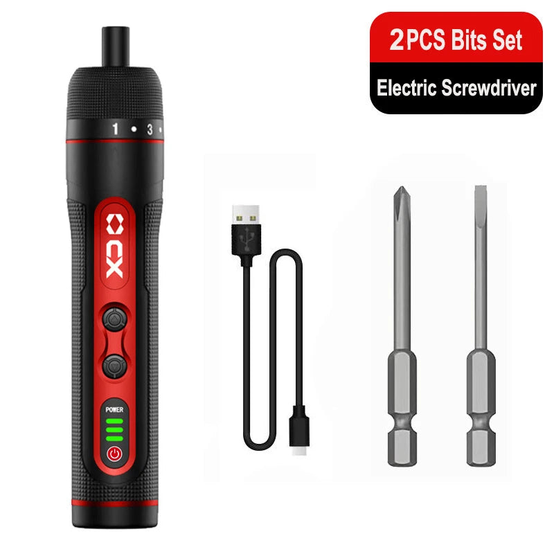 8-Speed Torque Cordless Electric Screwdriver Rechargeable 2000mAh Mini Drill 3.6V Power Tools Set Household Maintenance Repair