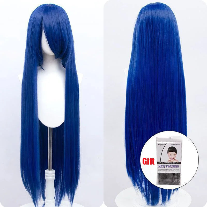 Snoya 100cm synthetic long straight cosplay wig with bangs Heat Resistant hair Anime pink blonde red purple women wig