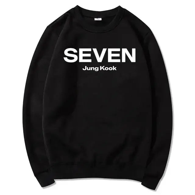 Letter Print JungKook Seven Hoodie Women/Men Harajuku Aesthetic Hoodies Unisex Autumn Winter Pullovers Dropshipping Sweatshirts