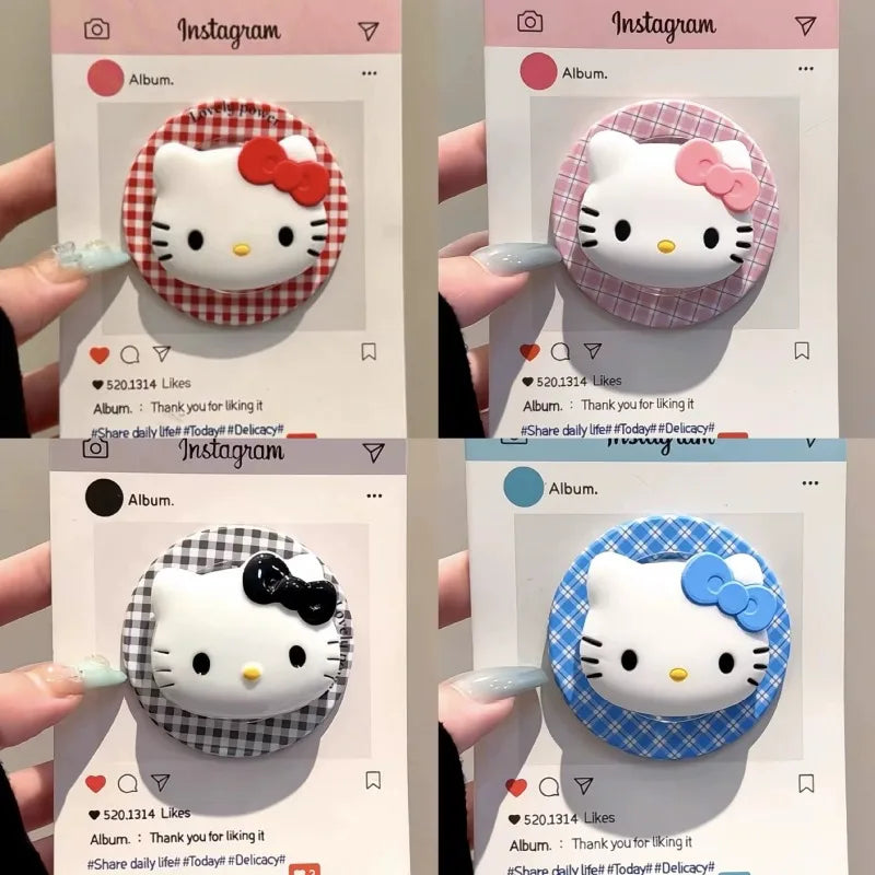 For Magsafe Magnetic Grip Tok Foldable Cartoon Phone Stand Holder 3D Sanrio Hello Kitty Silicone Griptok Bracket