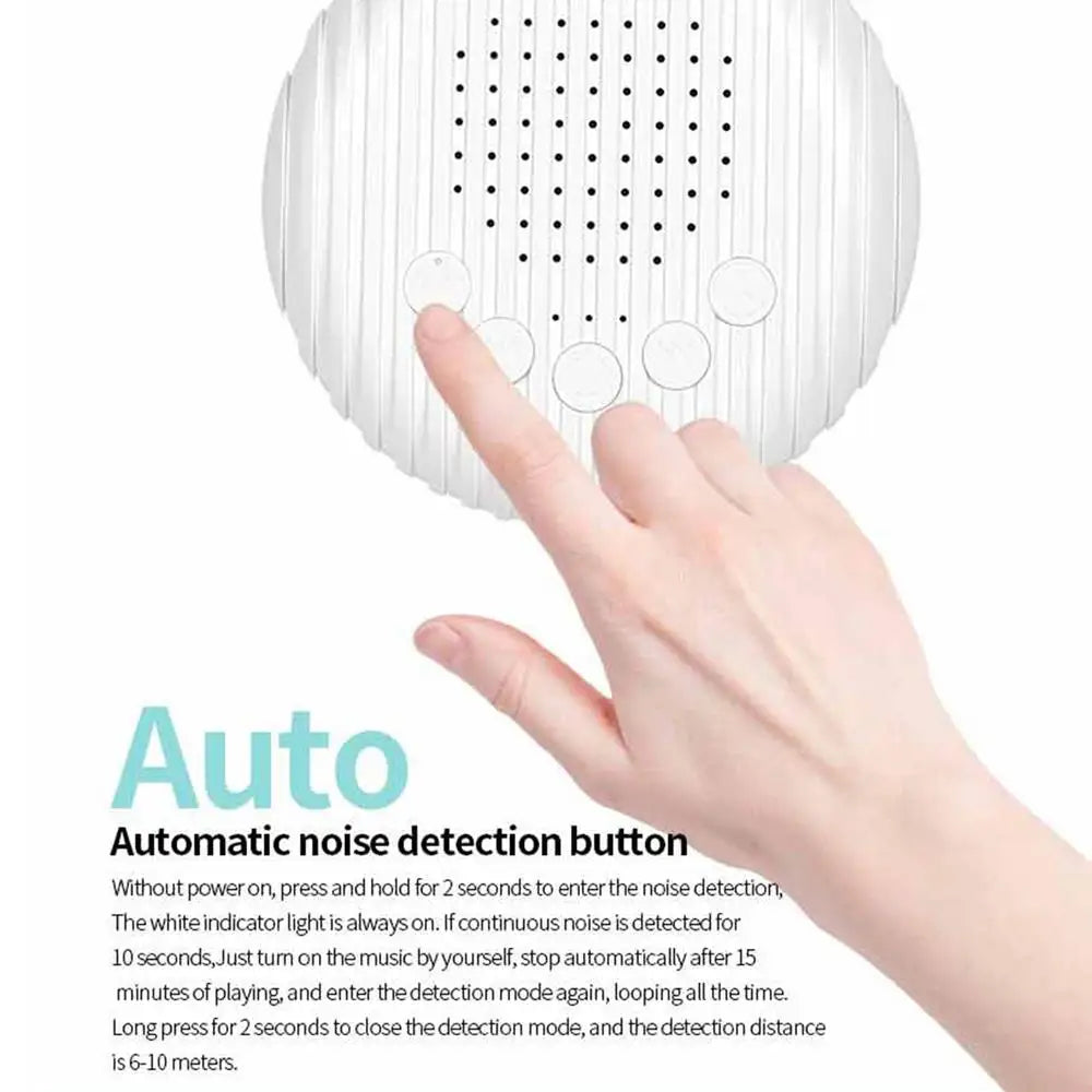 Baby White Noise Machine USB Rechargeable Timed Shutdown Sound Machine Sleep Soother Relaxation Monitor For Baby Adult Office