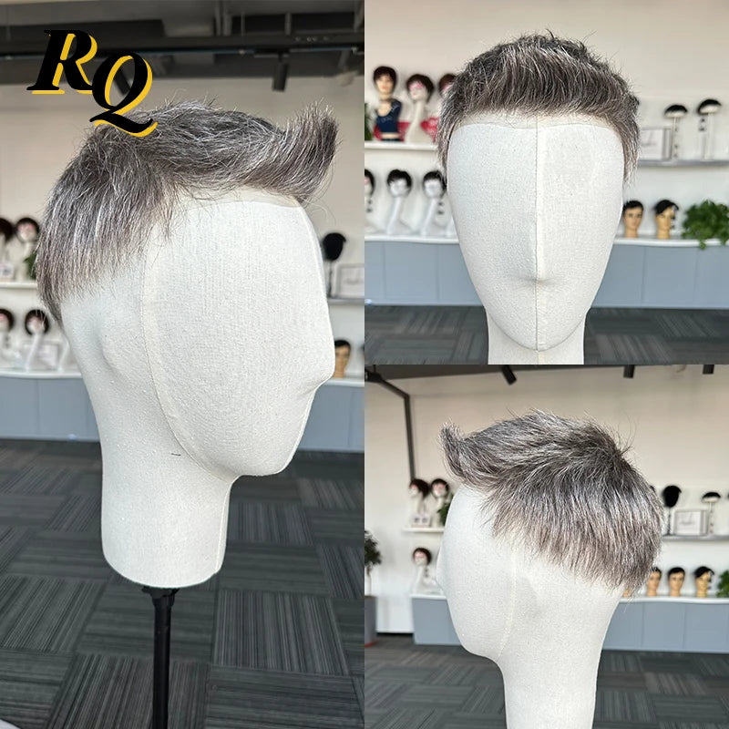 Pre Styled Cut Toupee Men Wig Thin Skin 0.04-0.06 Hair Replacement Systems Ready Wear Human Hair Male Wig Hombre Peruk Capillary