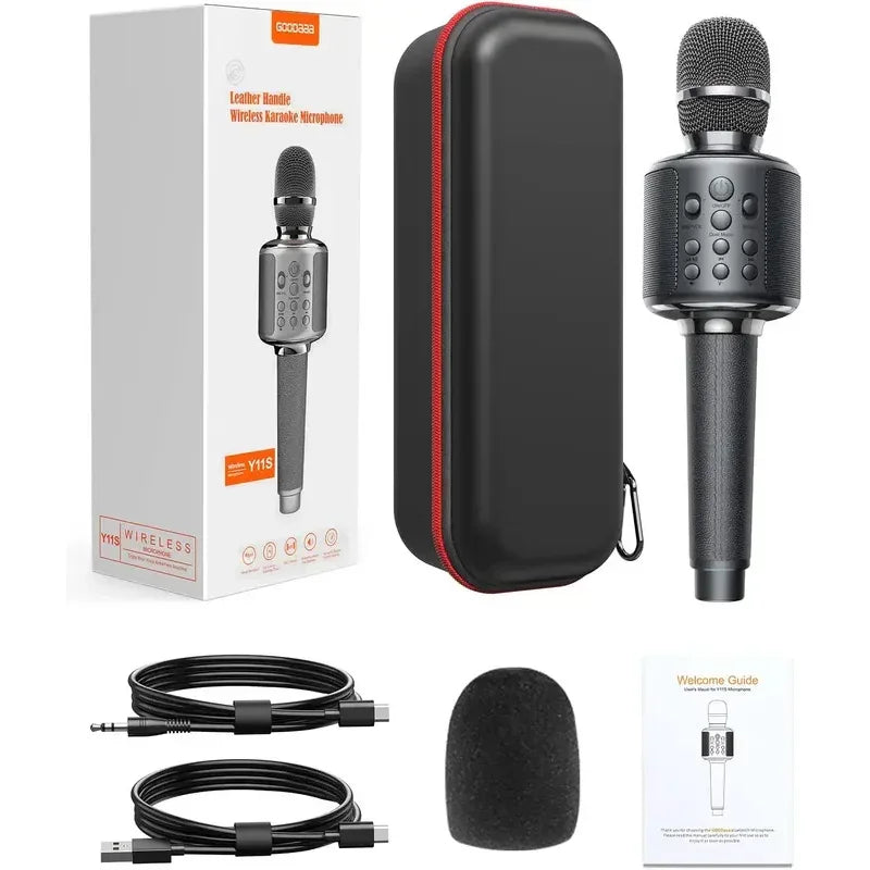 Karaoke Microphone Bluetooth Wireless Mic Portable Singing Machine with Duet Sing/Record/Play/Reverb Adult/Kid Gift for Home KTV