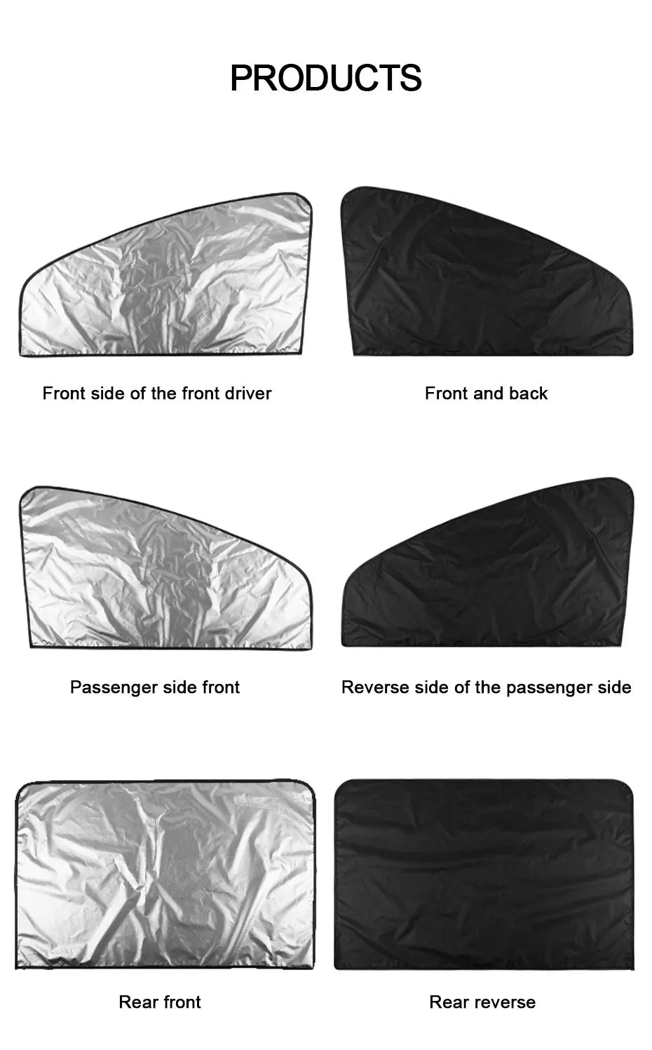 SEAMETAL Magnet Car Side Window Curtain 2Pcs Car Sun Shade Privacy Curtains Front/Rear Window UV Blocking Summer Sunshade Cover