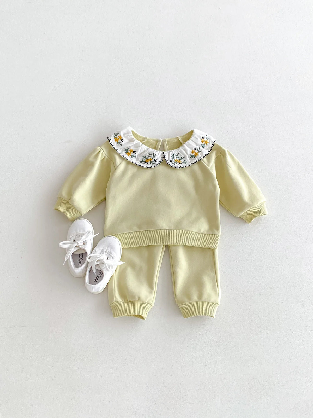 2025 Infant Toddler Fall Clothes Set: Girls' Stylish Two-Piece Pullover Sweatshirt and Pants Set for Baby Girls Outing