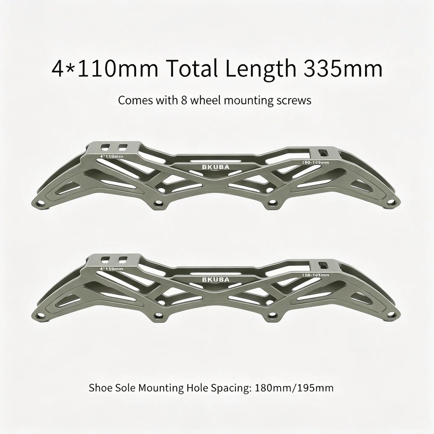 BKuba 4x90/100/110mm Speed Skate Frame, Aircraft Grade Aluminum CNC Machined Inline Skate Bracket