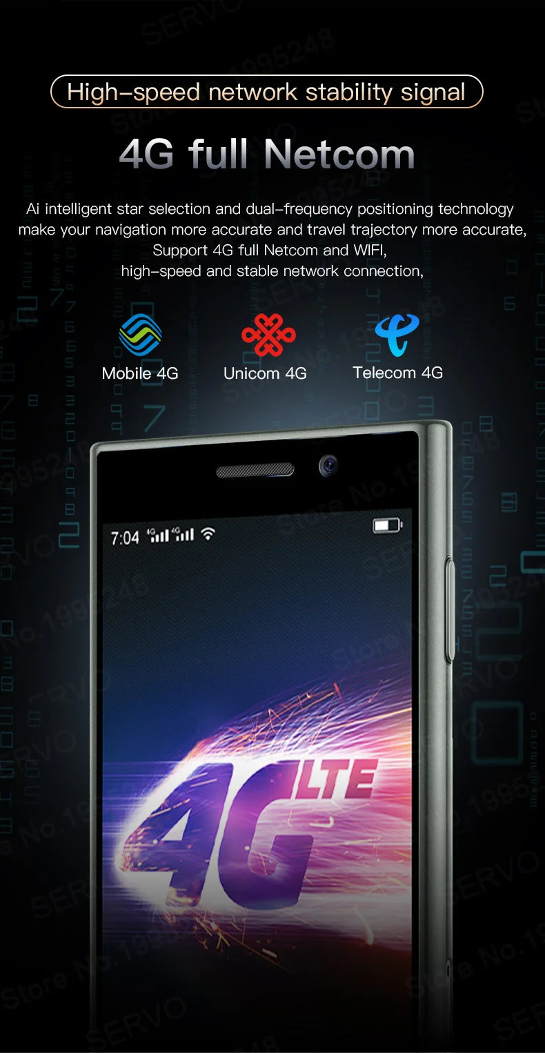 SERVO S24 MINI Android Smartphone 4G Network 2 SIM standby Play Store Face Unlock 3.0" Color Screen Mini Card Smart Mobile Phone