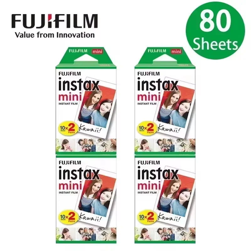10/20/40/80/200 Sheets Fujifilm instax Mini 11 12  9 7+ 90 3 Inch White Edge Films For Instant Mini Camera 25 50s 90 Photo Paper