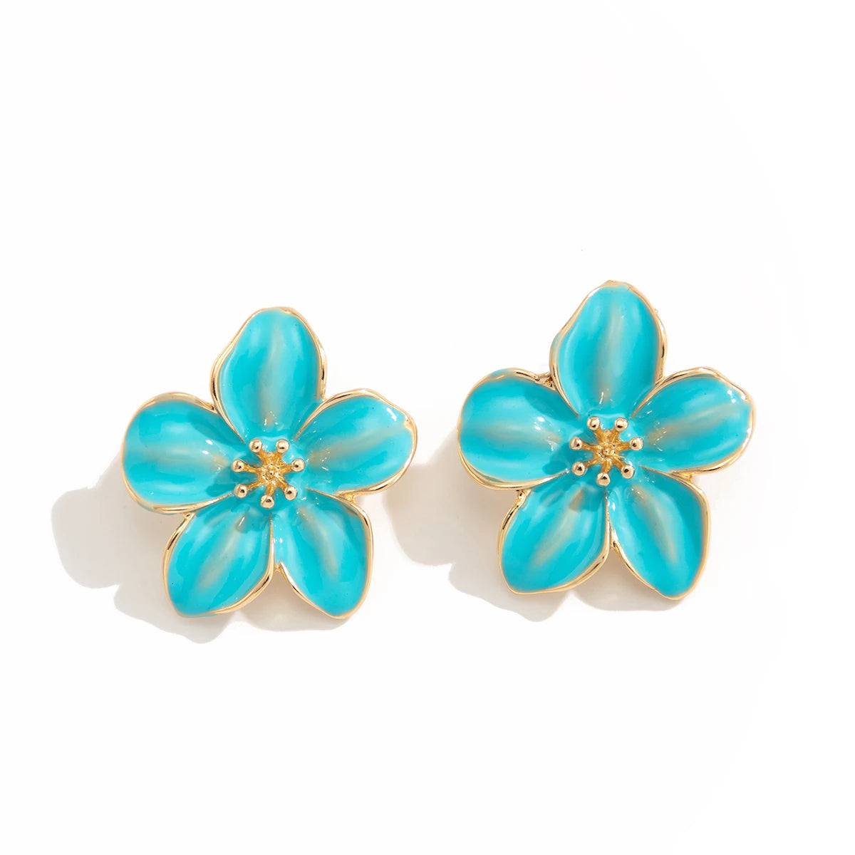 Ingemark Boho Y2K Colorful Drip Oil Petal Flower Stud Earrings Women Sweet Exquisite Piercing Earrings Bridal Aesthetic Jewelry