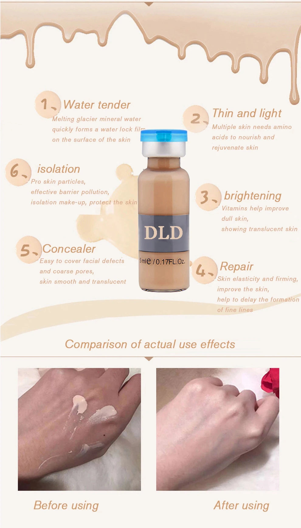 10 vials Korean 5ml BB Cream Glow Beginner Starter Kit Facial Moisturising Sunscreen Essence Foundation Cream Skin Care