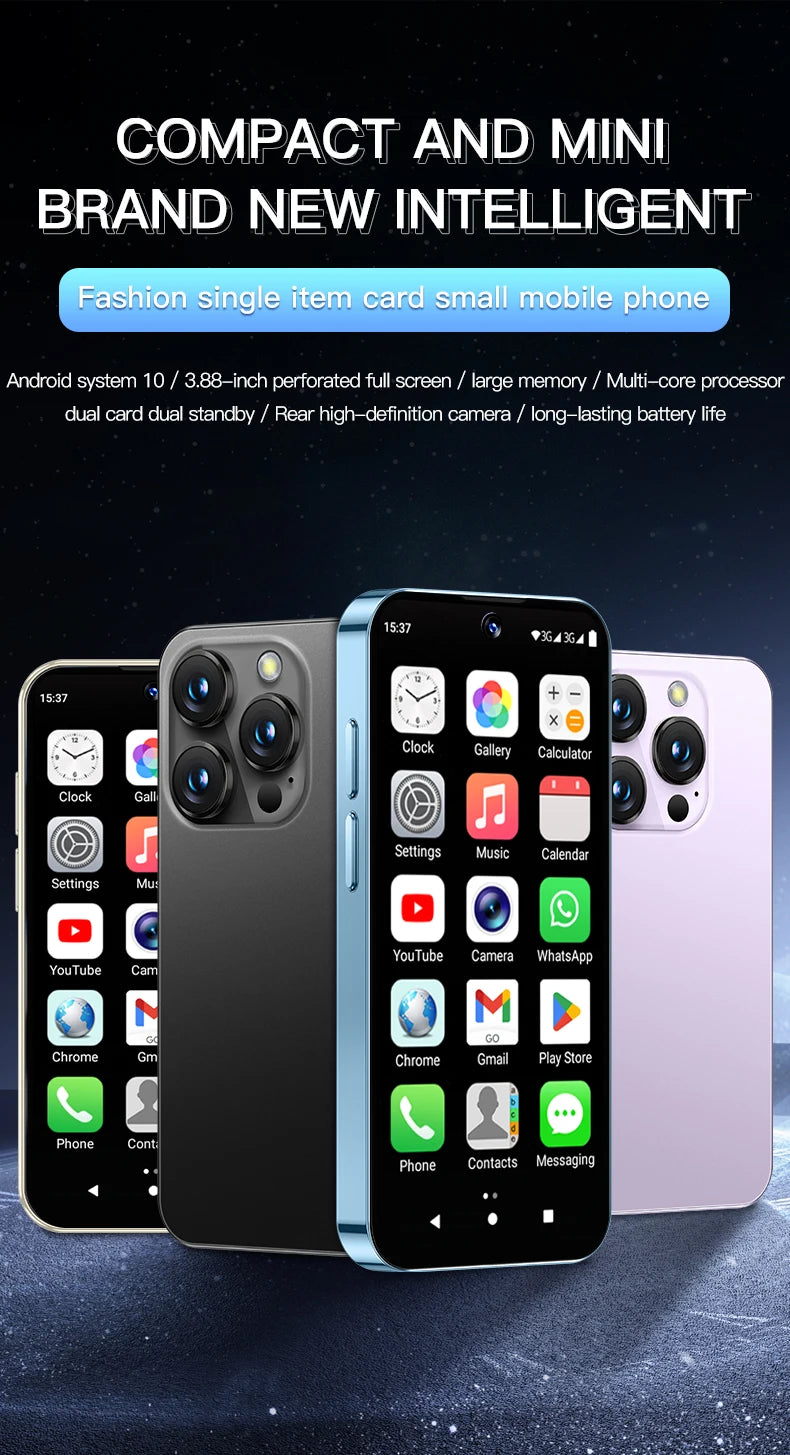 SERVO 19E MAX 3.88" Unlocked Mini Android Phone 3G 2GB+16GB Dual SIM Face Unlock GPS WiFi Hotspot Play Store Pocket Smartphone