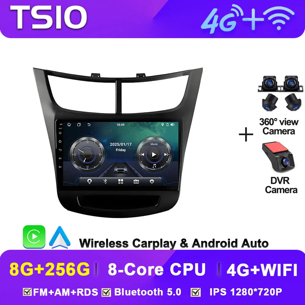 Car Radio Multimedia Player For Chevrolet Sail Aveo 2015 2016 2017 2018 2019 2020 2022 Android 15 Touch Screen GPS Carplay BT
