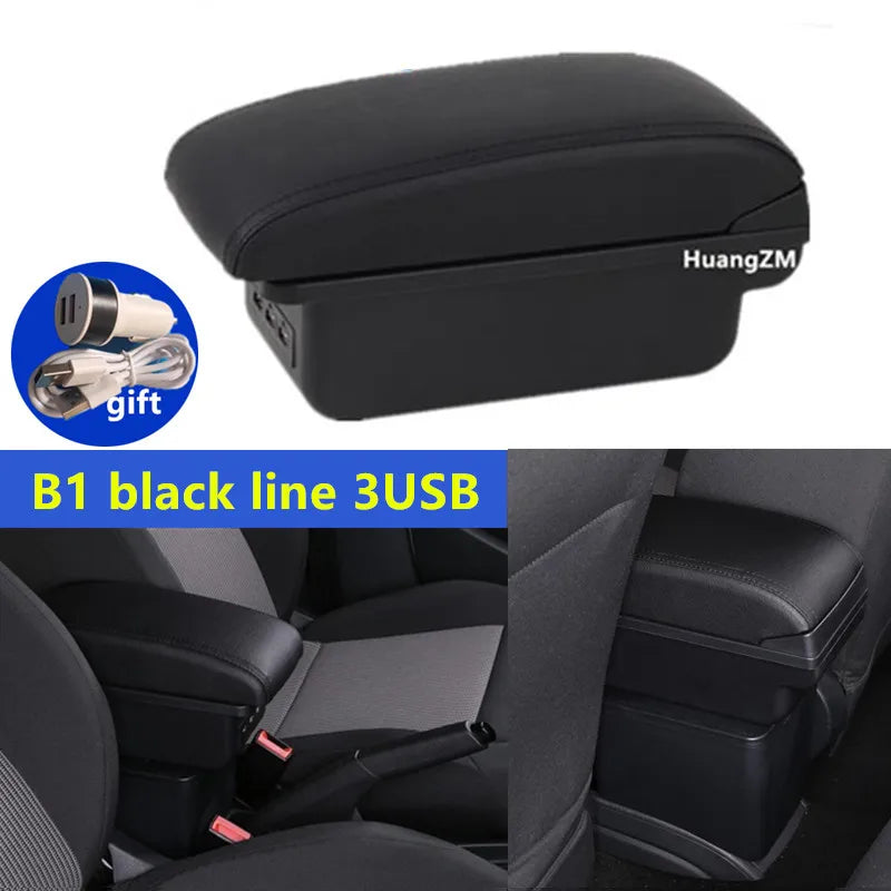 For Honda Jazz Armrest For Honda Fit Jazz 3 2014-2019 Car Armrest Box Car Storage Box Retrofit Accessorie Simple installation