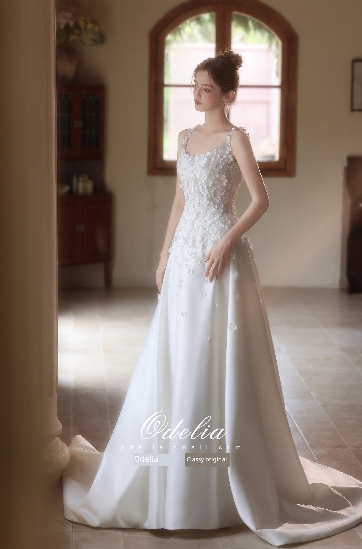 odelia "Mysterious Garden" 2025 New arrival Light Weddings Bride Gauze French Satin Minimalist Light