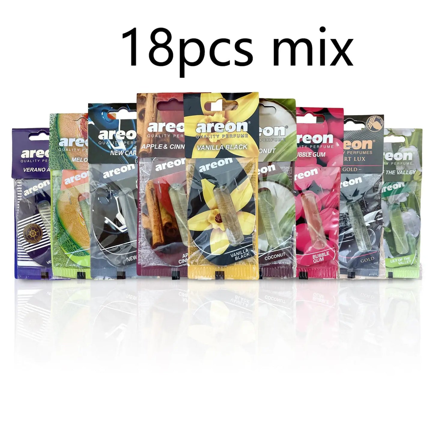 areon 3-18pcs Car Air Freshener Natural Tea Fragrance Vehicle-mounted Hanging Vanilla Scent Water Drop-shaped Car Interior