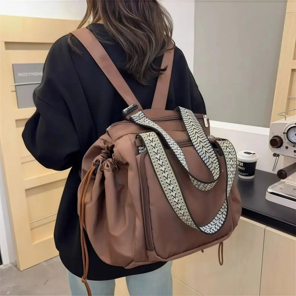 Multifunctional Travel Storage Bag Cradle Design Lightweight Women's Backpack Large Capacity Oxford Cloth Tote Bag