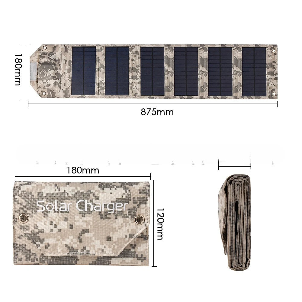 600W Foldable Solar Panel Phone Charger 5V Solar Panels Plate USB  Solar Panels Power Bank for Cell Phone Camping Emergency