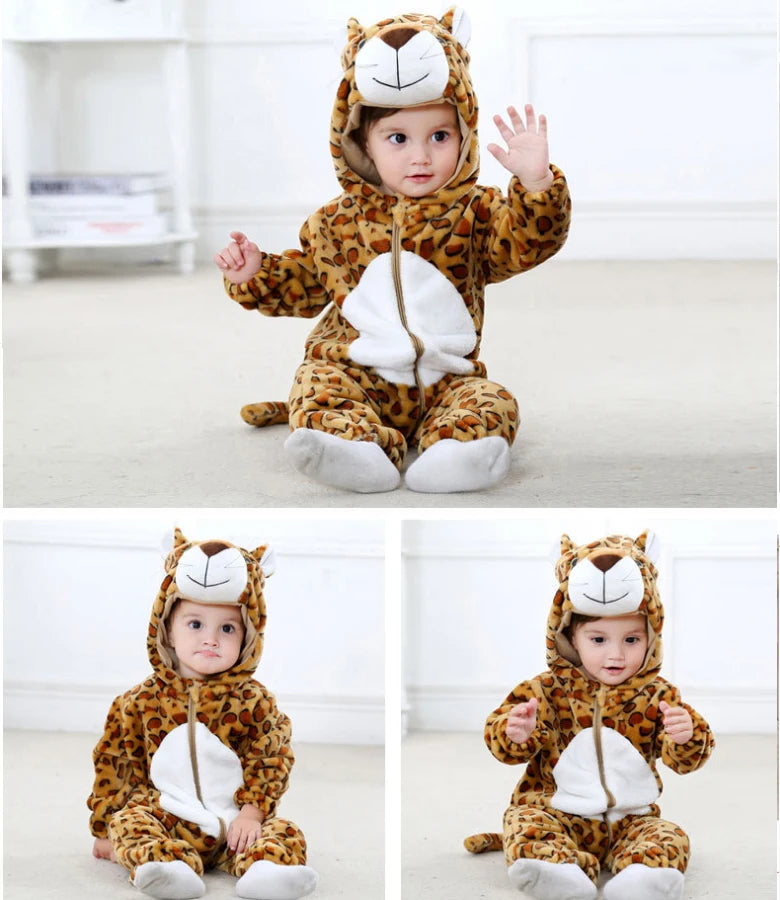 Baby Kigurumi Dragon Cow Monkey Animal Cosplay Costume Baby Girl Pajamas Winter Plush Jumpsuit for Toddler Boys 1 to 2 3 4 Years