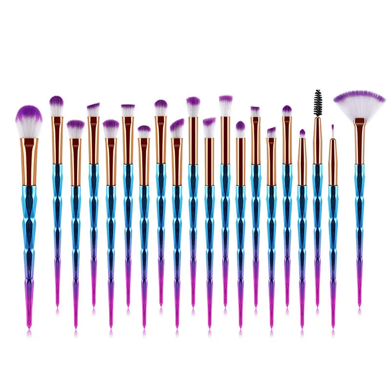 Diamond Makeup Brushes Set Beauty Make Up Brush Tool Cosmetic Powder Foundation Blending Eye Shadow Eyebrow Eyelash Brush