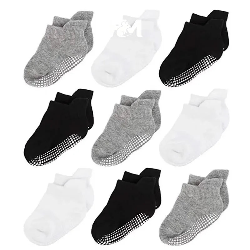 6Pairs Baby's Non-slip Floor Socks For Toddler Kids Boys Indoor Activities Learn To Walk Ankle Socks