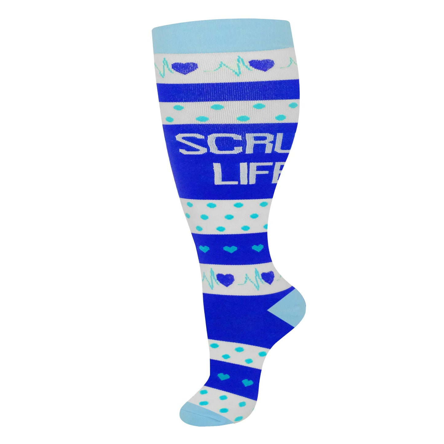 Plus Size Compression Socks for Women Men 20-30 MmHg Wide Calf Extra Large Knee High Flight Sock for Circulation Support 2XL-4XL