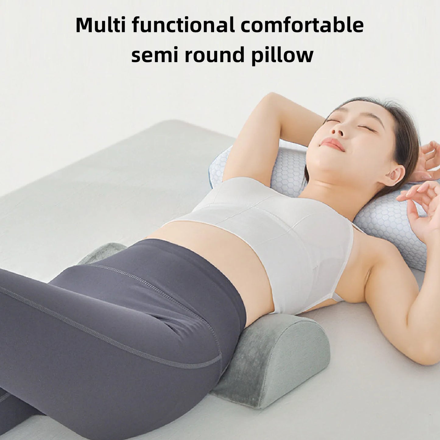 Half Roll Cushion Half Moon Pillow Memory Foam Ergonomic Waist Neck Leg Pillow for Sleeping