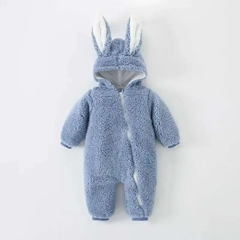 Newborn Baby Winter Warm Romper Girl Overall Polar Fleece Clothes Boys Jumpsuit Costume Infant Rabbit Pajamas Jacket 3-12 Month