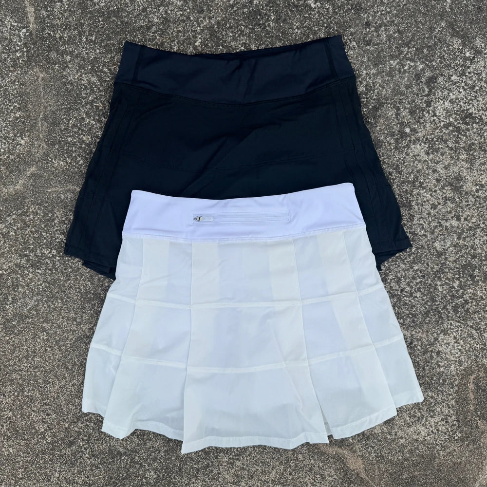 Women's Pleated Tennis Skirt Quick-Drying Anti-Exposure Leisure Joker Sports Golf Yoga Skirt for Female