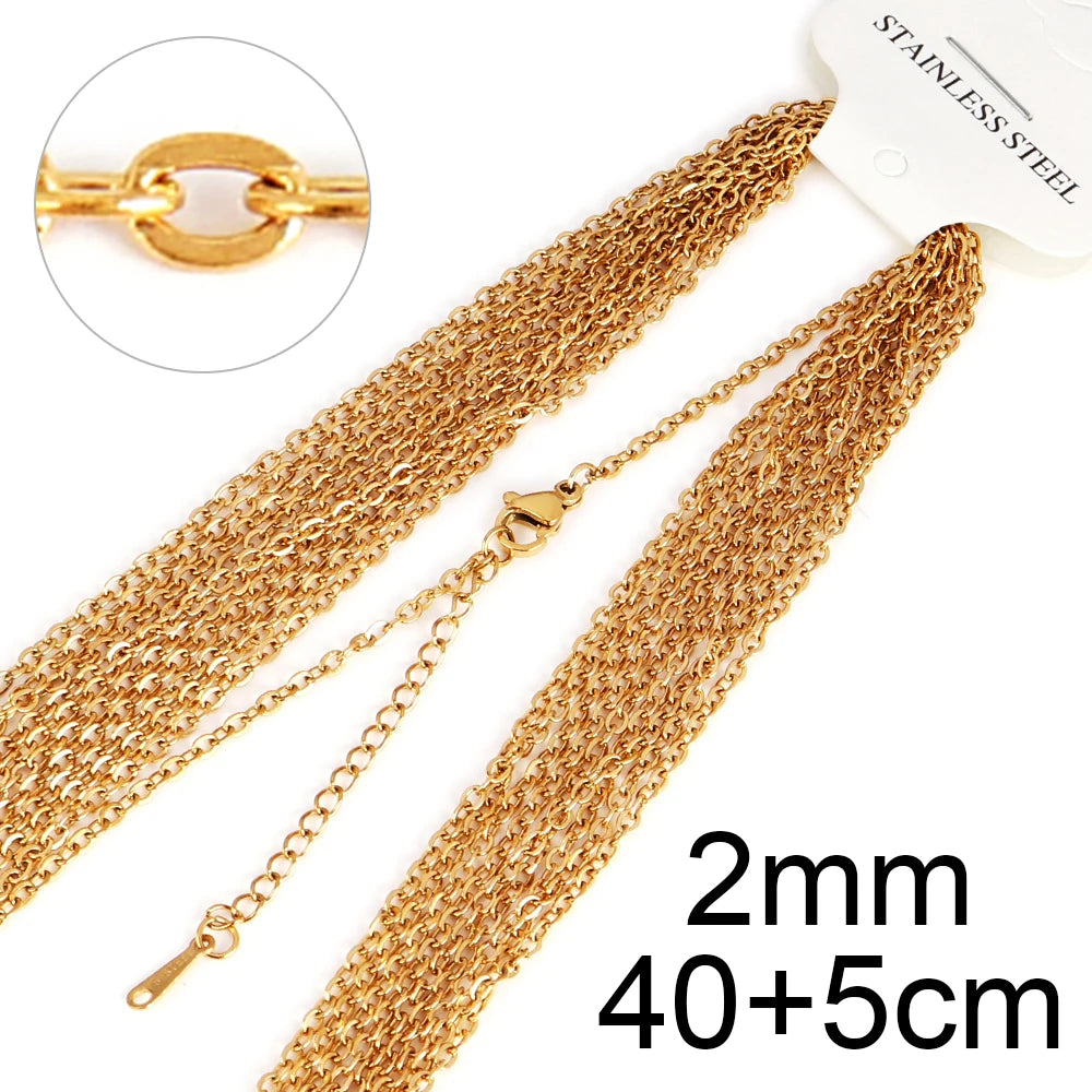 10pcs/lot Bulk Wholesale Stainless Steel Necklace Chain Necklace Choker Chains for DIY Jewelry Making Handmade Accessories
