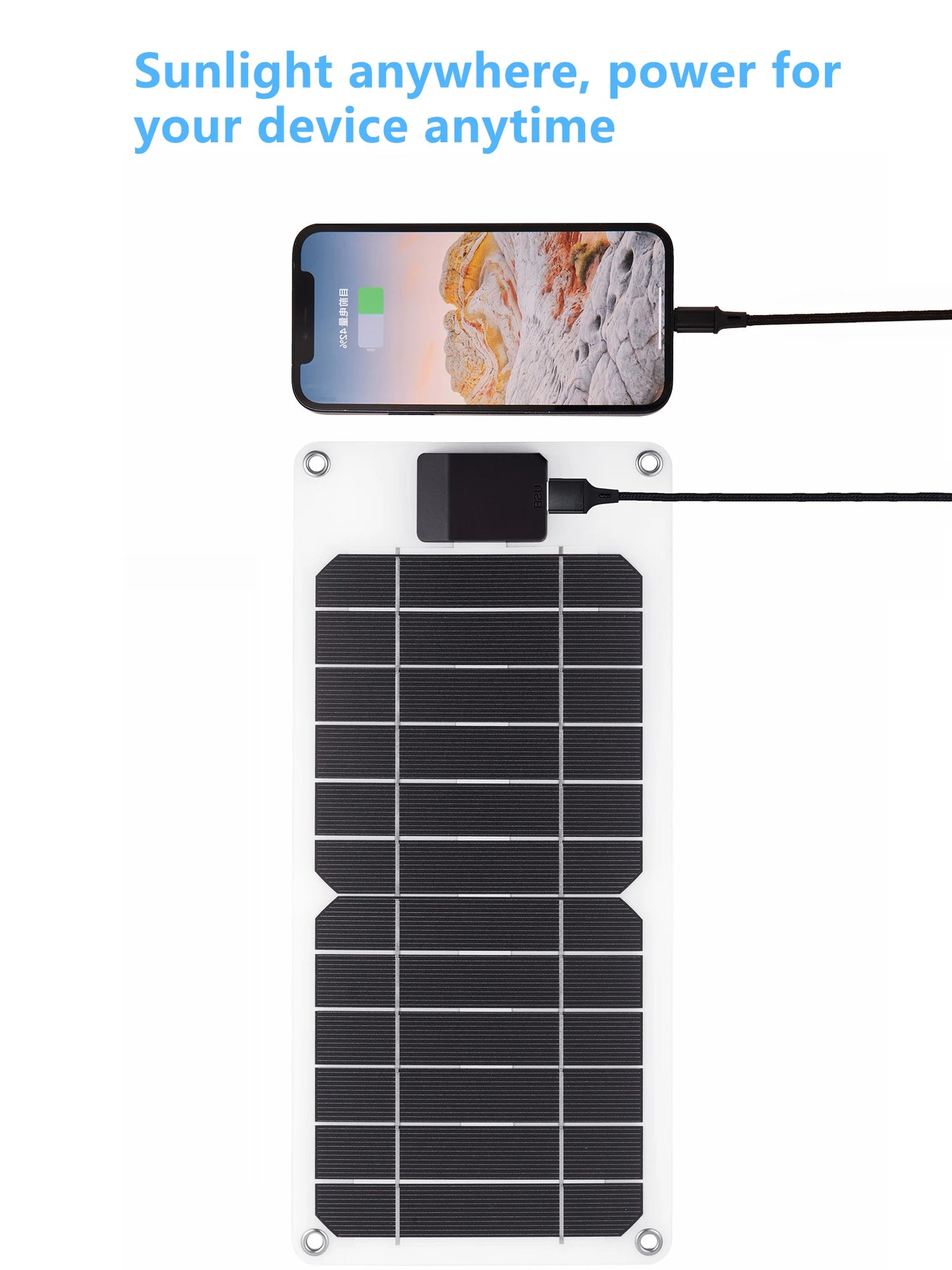 ELEGEEK 60W Solar Panel Charger,5V USB Portable Battery Charger for Cell Phone Outdoor Waterproof Power Bank for Camping