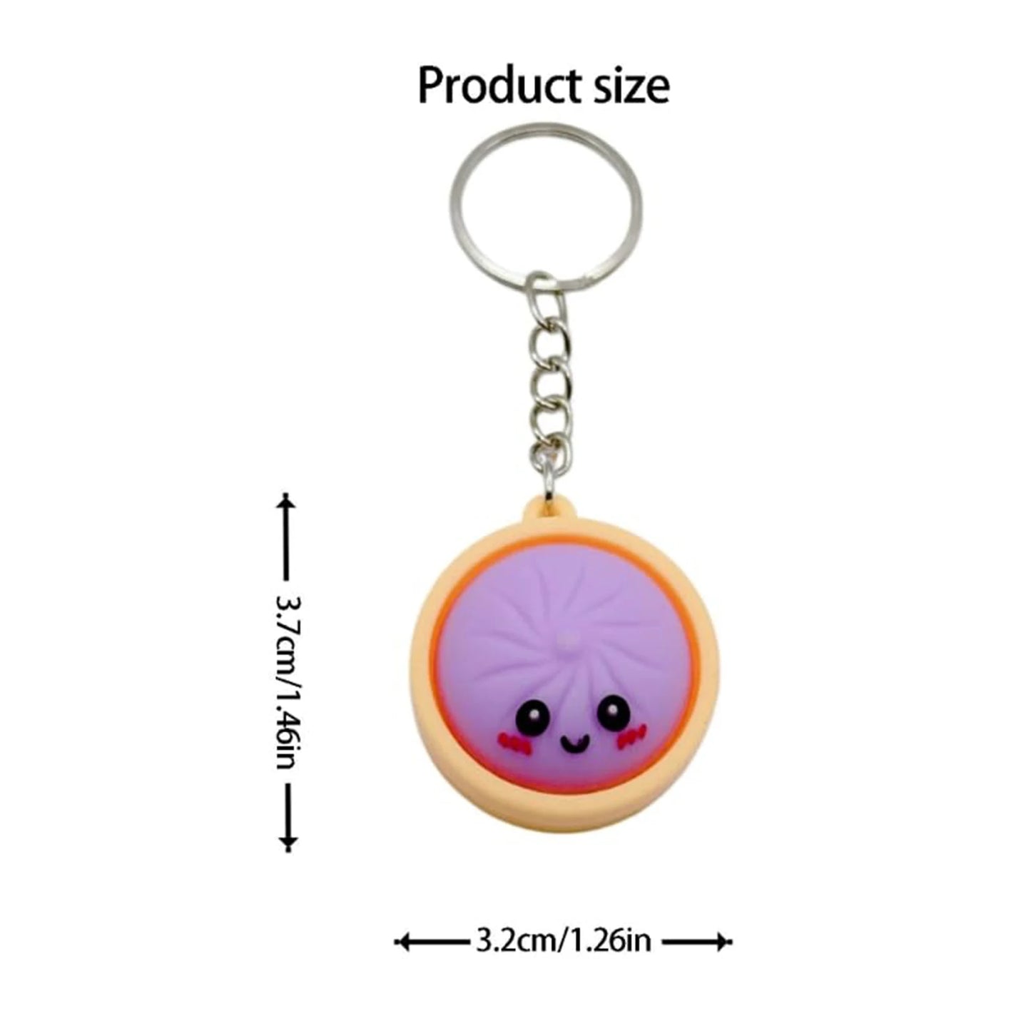 4-12PCS Simulation Dumpling Keyboard Clicker Stress Relief Toy Cute Keychains Decoration Gifts Emotion Fidgets Toy Mini Pendant