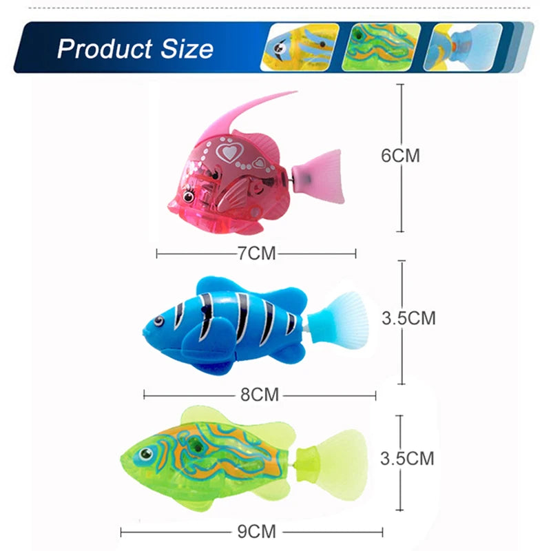 Flash Swimming Electronic Pet Fish Bath Toys for Children Kids Bathtub Battery Powered Swim Fishing Tank Decoration
