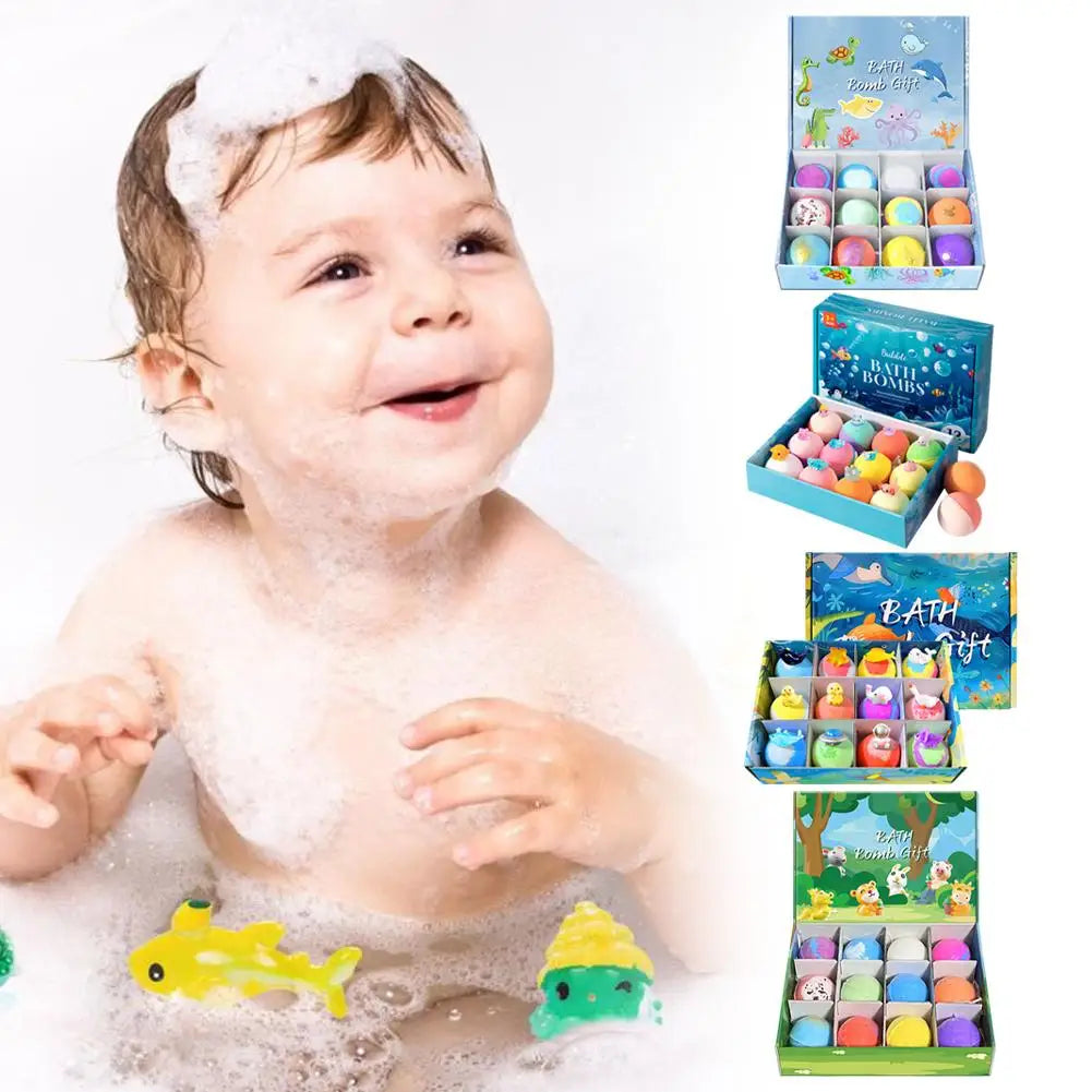 Bubble Bath Bombs For Kids 12 Pack Ocean Themed With Hidden Floating Toys Safe Essential Oil Moisturizing Bath Fizzies