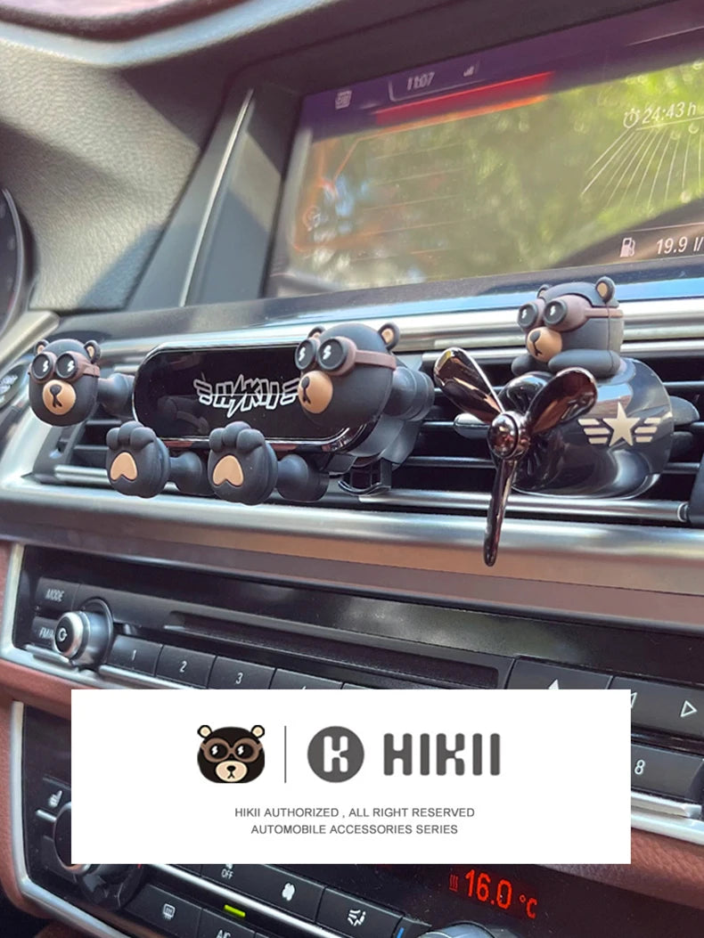 Cartoon car phone holder vent mount strong gravity clip cell air conditioner outlet stand mobile assecories support rack bracket