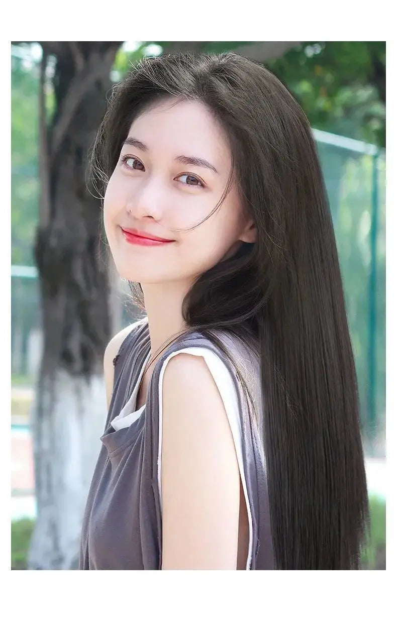 Wig Women's Long Hair Three-piece Seamless Wig Patch Straight Hair Extensions Invisible Artificial Hair Extensions Synthetic