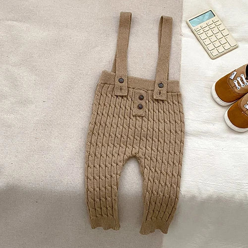 2024 New Autumn Winter Children Knitted Clothes Suit Long Sleeved Knitted Pullover+Jumpsuit Newborn Baby Boys Girls Clothing Set