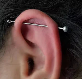 1/5/10pcs Titanium Tongue Ring Piercings External Threaded Industrial Barbell Tongue Bar Tragus Helix Ear Piercing Body Jewelry