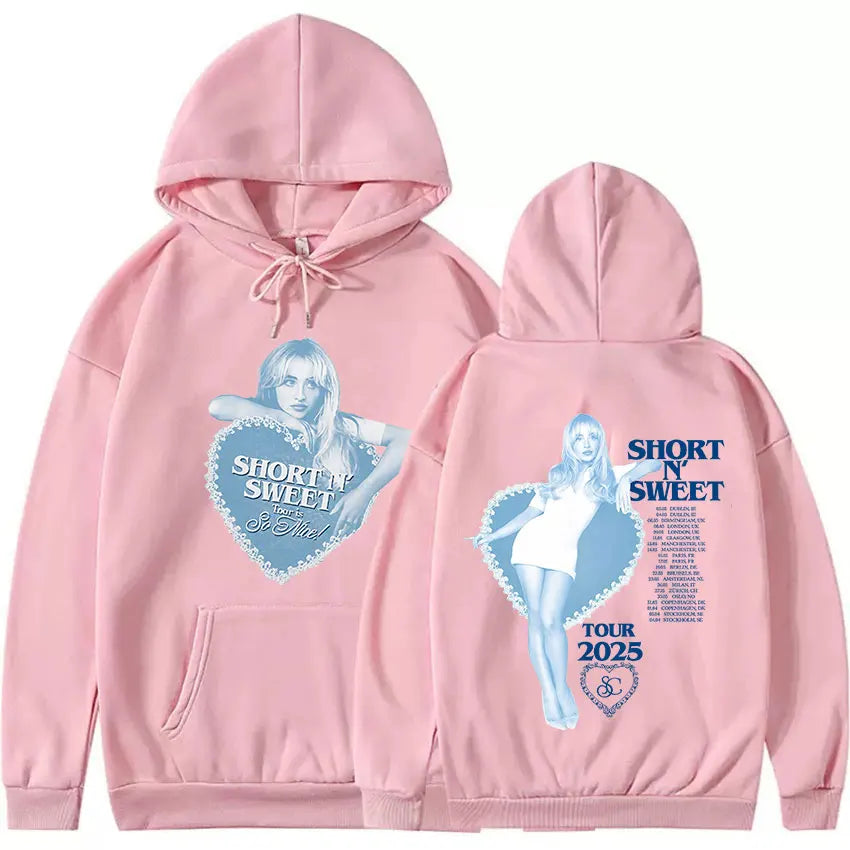 Sabrina Carpenter Tour 2025 Album Graphics Hoody Short N' Sweet Fashion Aesthetic Streetwears Unisex Casual High Street Hoodies