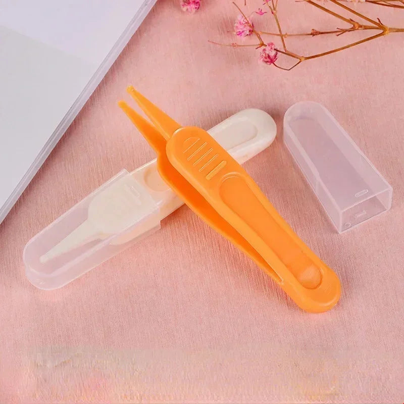 Tweezers Cleaning Forceps Baby Plastic Tweezers Nose Cleaner Tool Toddler Nasal Cavity Care Supplies Baby Essentials Kids Safety