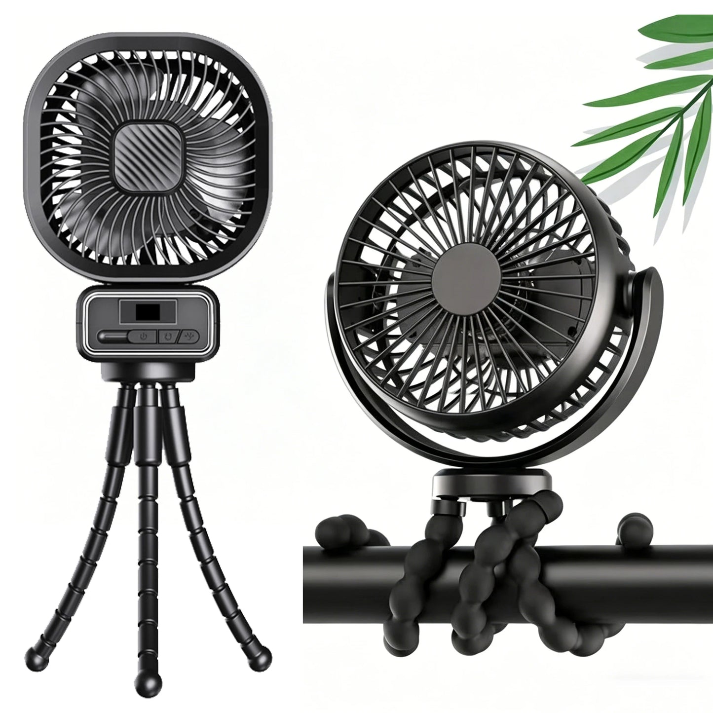 Baby Stroller Fan Mini Portable Outdoor Fan USB 3 Speed Flexible Octopus Fan Tripod Clip on Handheld Fan for Stroller Crib