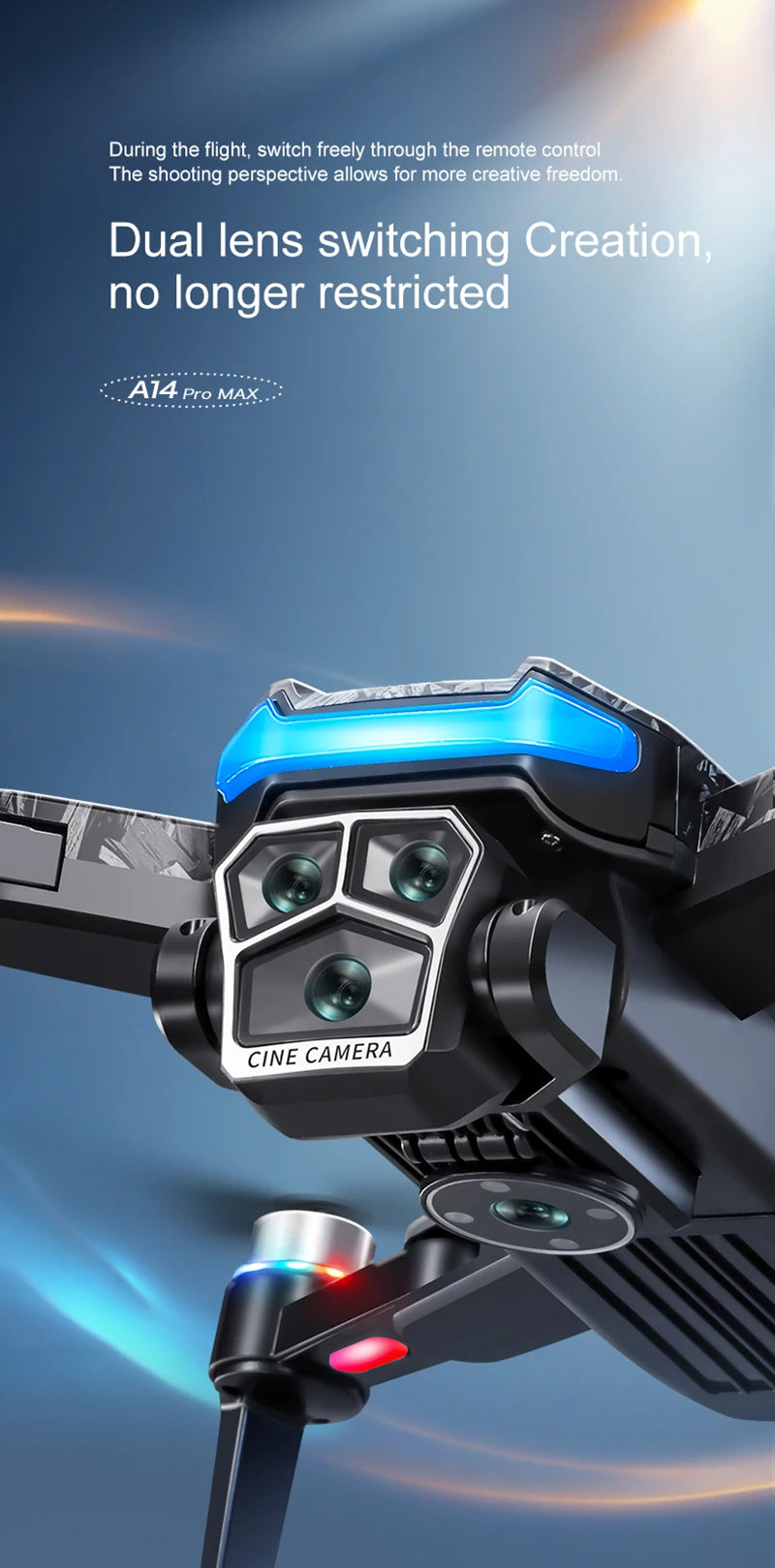 Xiaomi A14 Pro Max Drone Aerial 8K HD Dual-Camera 5G WIFI GPS Brushless Motor Optical Flow Obstacle Avoidance RC Drone 10000M