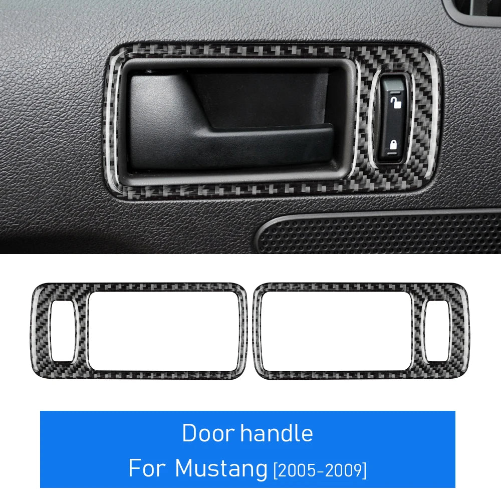 Real Soft Carbon Fiber Sticker For Ford Mustang 2005 2006 2007 2008 2009 Accessories Interior Trim Car Gear Shift Panel Cover