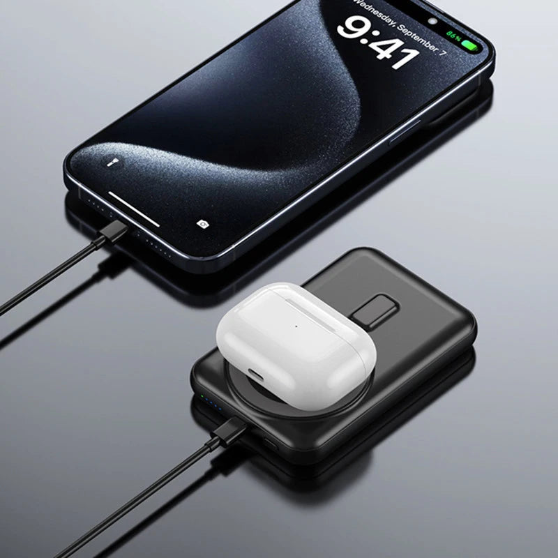 Solar Power Bank 10000mAh Magnetic Wireless Charger Magsafe Powerbank for iPhone 16 15 14 13 12 Mini Portable Induction Charger