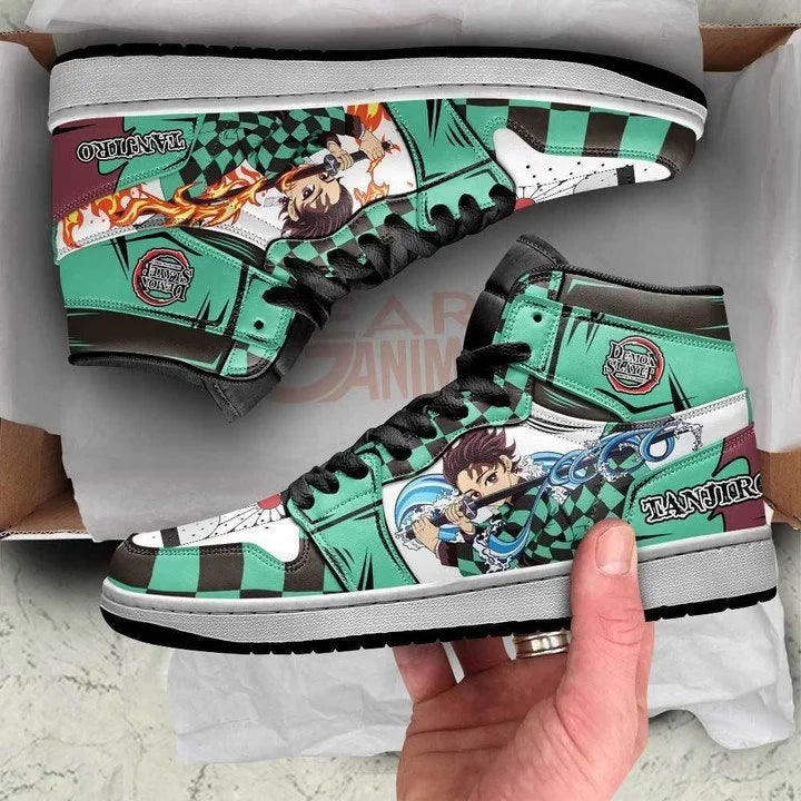 Demon Salyer Anime Nezuko Kamado Sneakers Casual Shoes Basketball Shoes Cartoon Printing Comfortable Flat Shoes Birthday Gift