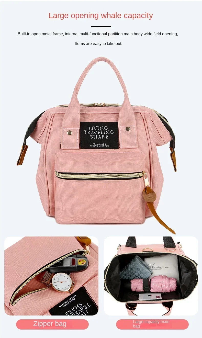 Small size mother and baby mother storage bag handbag travel backpack diaper bag baby stroller accessories