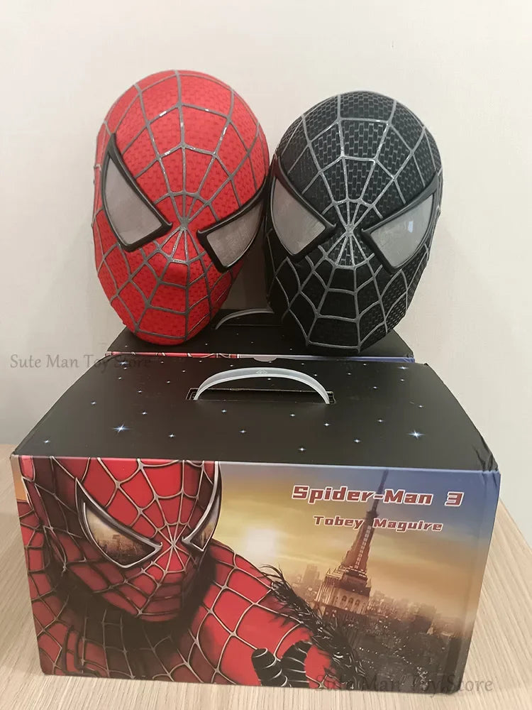 1:1 Marvel Spider-Man Tobey Mask Spiderman Faceshell Detachable Lenses Mascara 3d Cosplay Costume Superhero Xmas Gifts Model