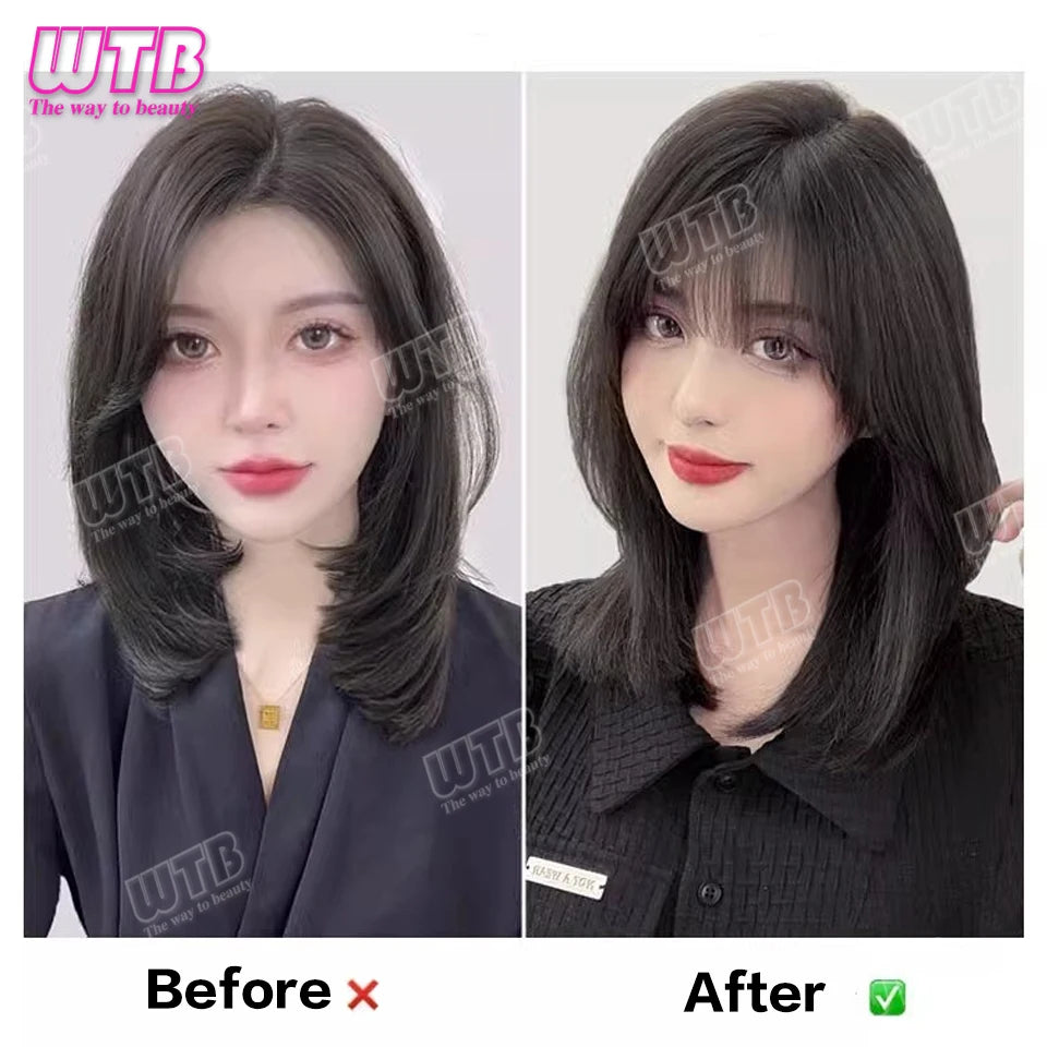 Synthetic Hairpiece Hair Bangs Extension Clip In Hair Ins Hair Fake Fringes Invisible Wig