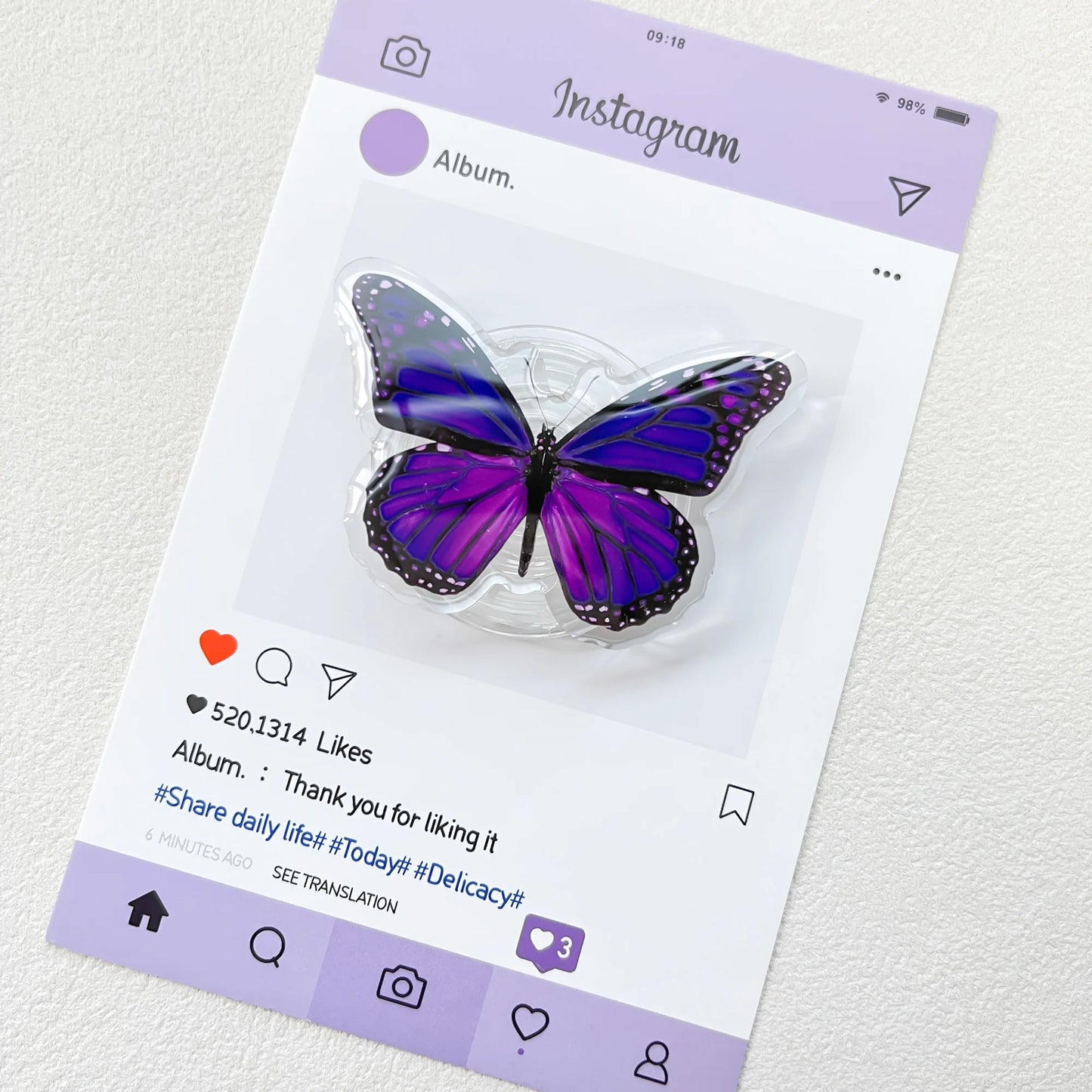 Cute Butterfly Phone Grip Griptok Holder Ring For iPhone 16 15 Universal Lovely Bowknot Phone Stand Bracket Poppings Socket